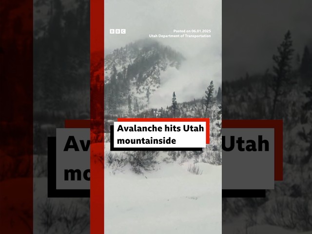 ⁣Avalanche hits Utah mountainside during winter storm. #Avalanche #US #BBCNews