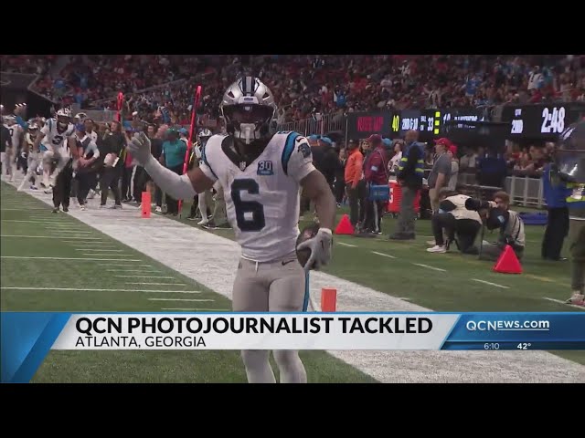 ⁣Charlotte photojournalist tackled by Falcons linebacker