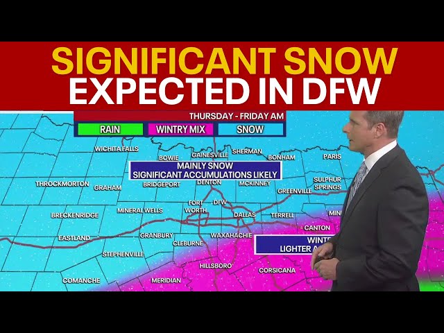 ⁣Dallas Weather: Significant snow accumulation expected in North Texas