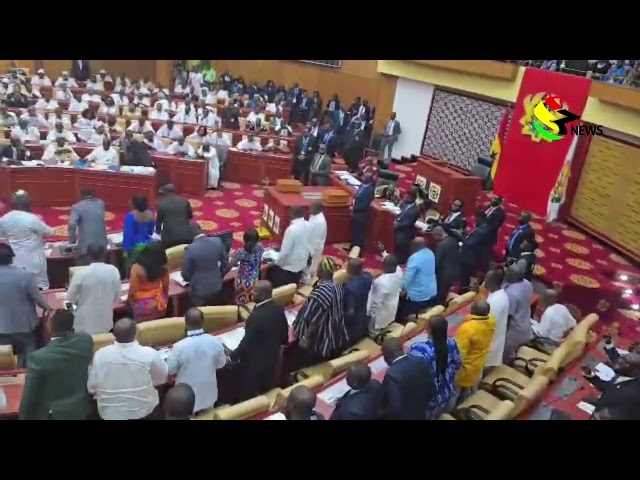 ⁣9th Parliament Inauguration: Minority sings NPP anthem in defiance