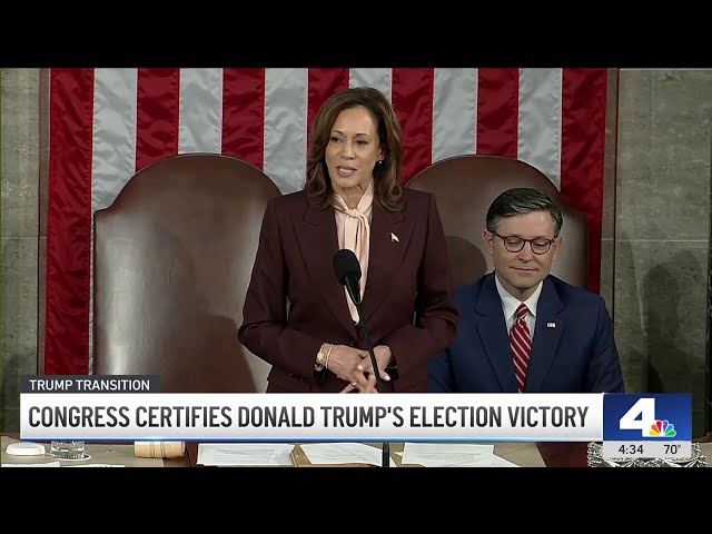 ⁣Congress certifies president-elect Donald Trump's election victory