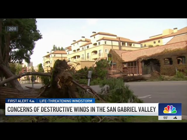 ⁣San Gabriel Valley braces for potentially destructive winds