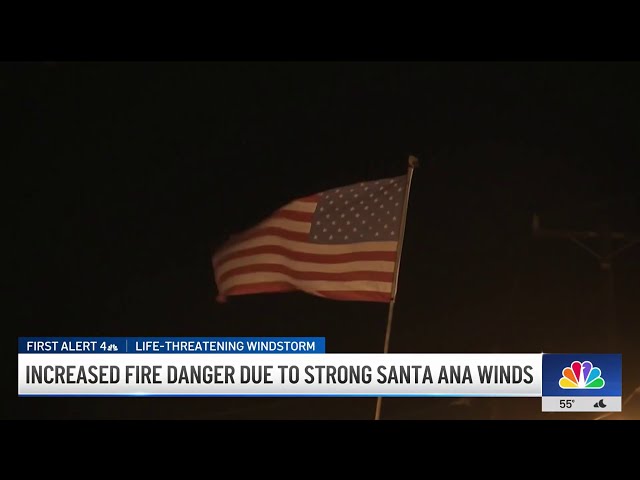 ⁣Increased winds pose elevated fire danger in SoCal