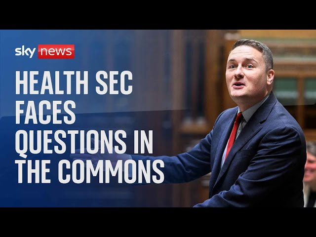 ⁣Live: UK Health Secretary Wes Streeting faces questions from MPs in the Commons