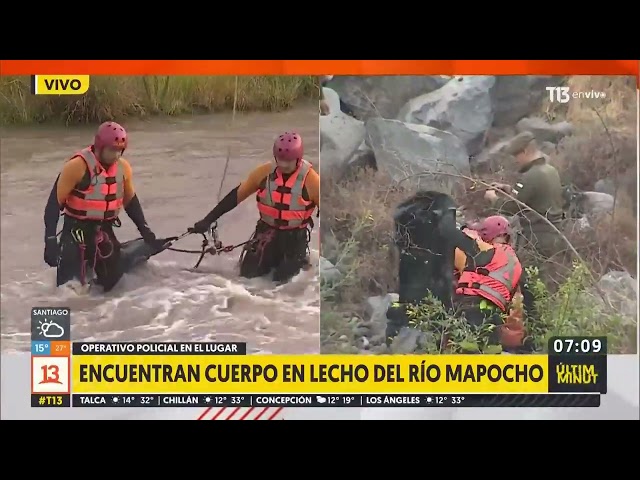 ⁣Encuentran cuerpo en lecho del río Mapocho