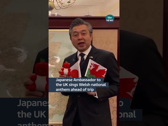 ⁣Japanese ambassador to the UK sings the Welsh national anthem ahead of trip #shorts #itvnews