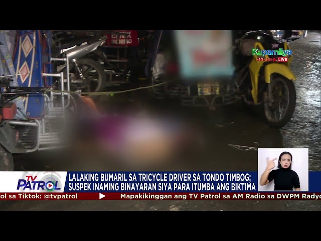 ⁣Lalaking bumaril sa tricycle driver sa Tondo timbog