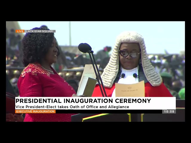 ⁣Leadership of Parliament ushers in Vice President Prof. Jane Opuku-Agyemang to take Oath of Office.