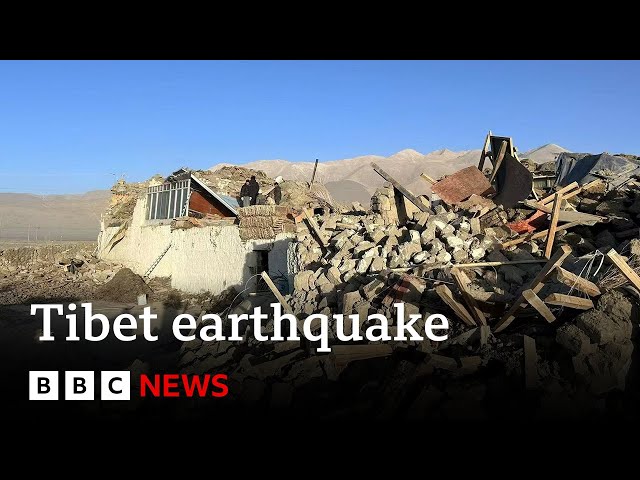 ⁣Tibet earthquake search for survivors under way in freezing temperatures | BBC News