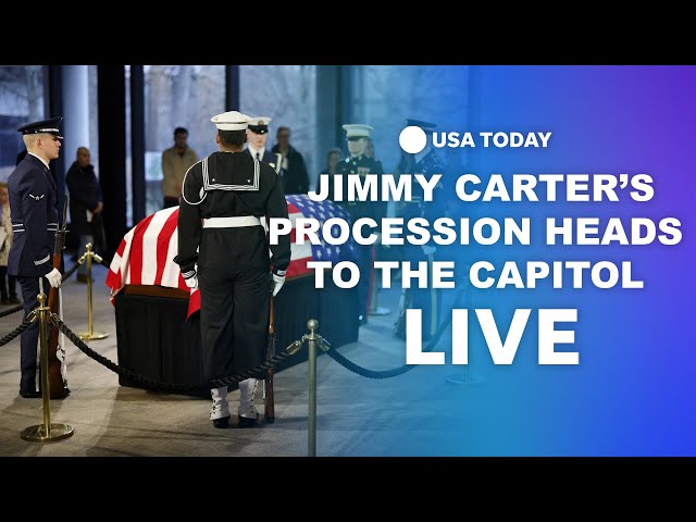 ⁣WATCH LIVE: Jimmy Carter's procession heads to the Capitol