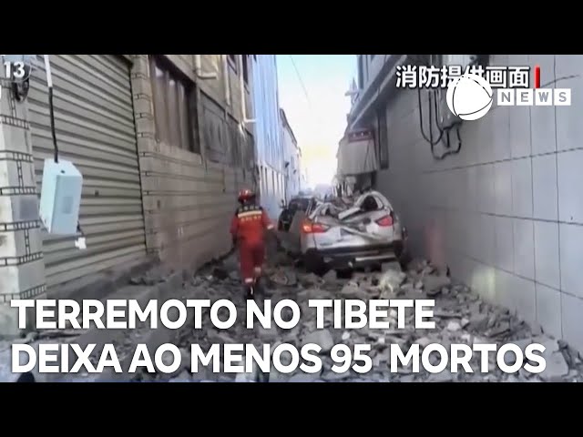 ⁣Terremoto de magnitude 6.8 no Tibete deixa ao menos 95 mortos