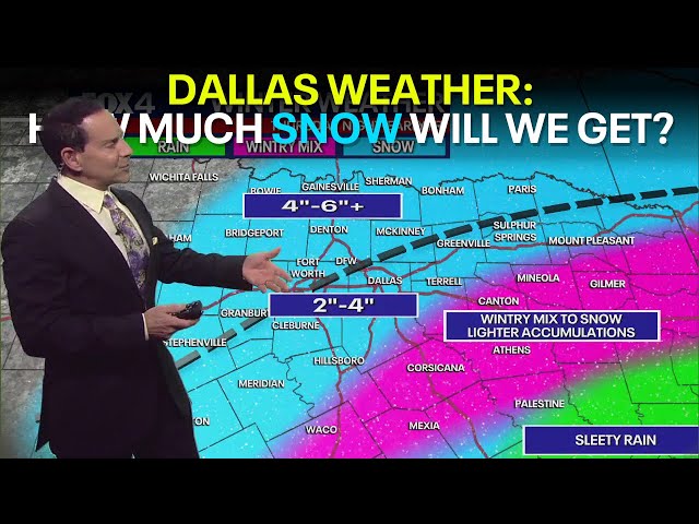 ⁣Dallas weather: Winter storm watch issued, check snow totals in DFW