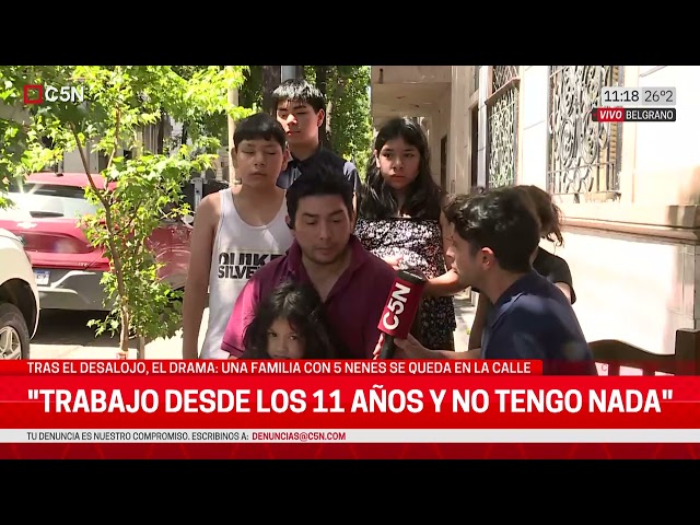 ⁣DESALOJO en BELGRANO: UNA FAMILIA con 5 NENES QUEDA en la CALLE