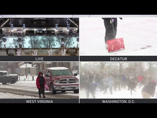 ⁣Snow and winter storms sweep across America