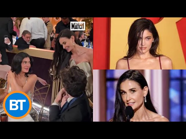 ⁣Did Demi Moore snub Kylie Jenner at the Golden Globes?