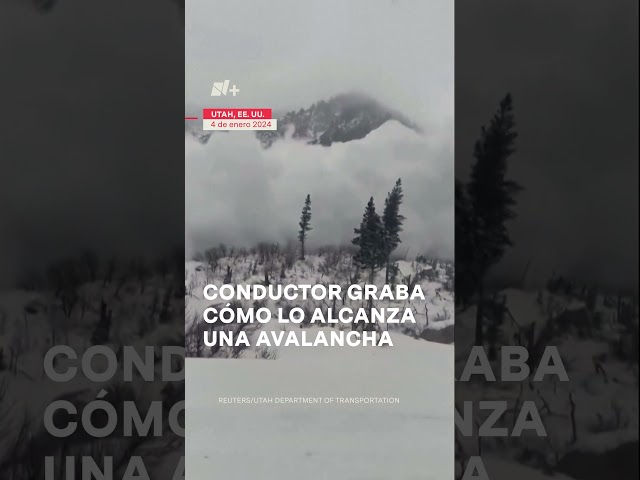 ⁣Conductor graba cómo lo alcanza una avalancha - N+ #shorts