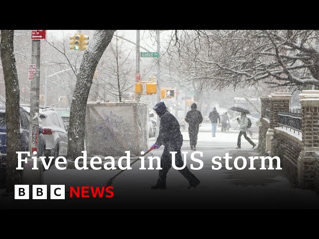 ⁣Five dead as huge winter storm grips US | BBC News