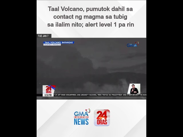 ⁣Taal Volcano, pumutok dahil sa contact ng magma sa tubig sa ilalim nito | 24 Oras