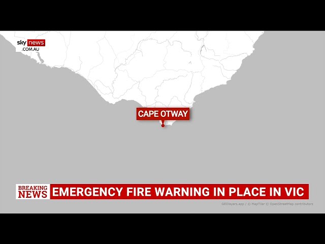 ⁣Emergency fire warning in place for parts of Great Ocean Road