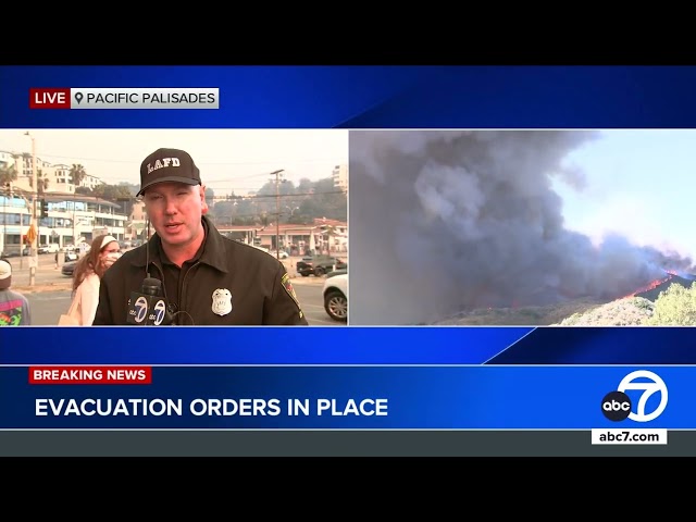 ⁣LAFD captain provides update on 200-acre brush fire in Pacific Palisades