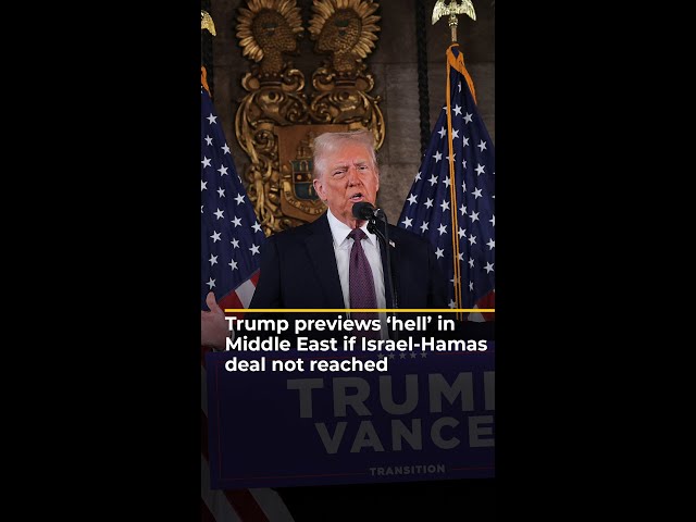 ⁣Trump previews “hell” in Middle East if Israel-Hamas deal not reached | AJ #shorts