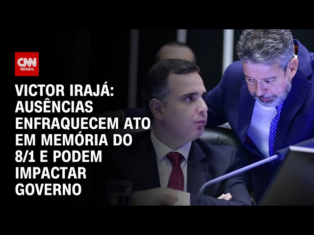 ⁣Victor Irajá: Ausências enfraquecem ato em memória do 8/1 e podem impactar governo | CNN ARENA