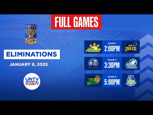 ⁣LIVE FULL GAMES: UNTV Cup Season 11 Eliminations at Amoranto Arena, Quezon City | January 08, 2025