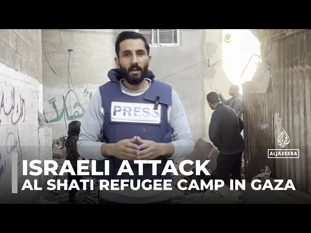 ⁣Israeli attack on Gaza's al Shati refugee camp kills five members of one family