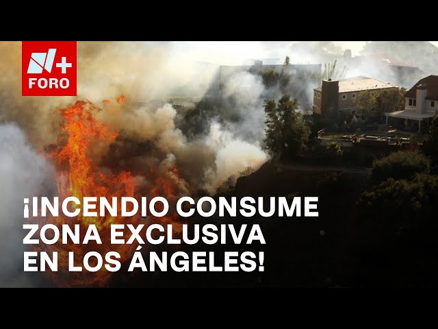 ⁣Fuerte incendio consume residencias de celebridades en zona exclusiva en Los Ángeles - Las Noticias