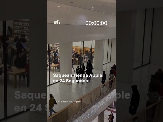 ⁣Saquean tienda Apple en 24 segundos - N+ #Shorts