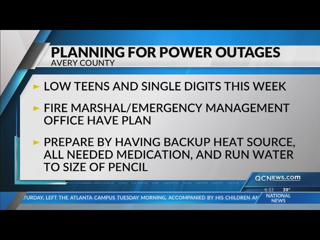 ⁣Avery County planning for power outages during sub-freezing conditions