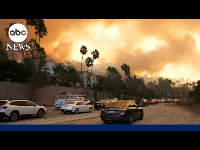 ⁣Brush fires ignite as strong windstorm strikes Southern California