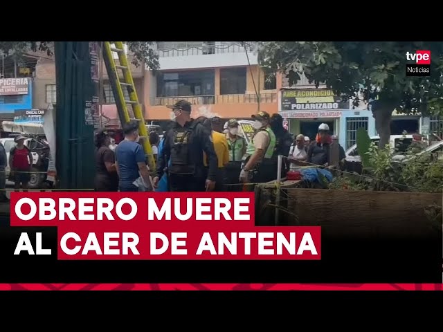 ⁣Obrero muere tras caer de antena de comunicaciones de 30 metros de altura