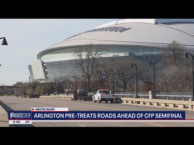 ⁣Arlington pretreats roads head of Cotton Bowl