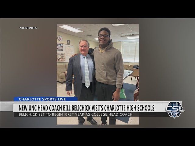 ⁣Bill Belichick makes rounds at Charlotte-area high schools