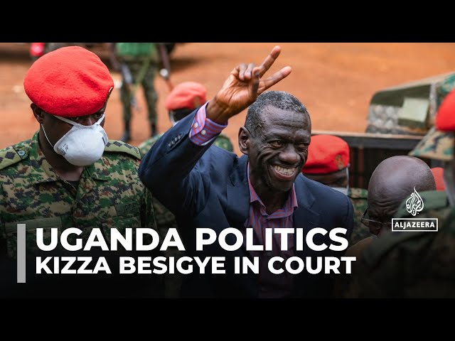 ⁣Uganda's Kizza Besigye appears in military court on terrorism charges