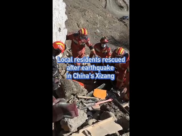 ⁣Rescue efforts after earthquake in China's Xizang