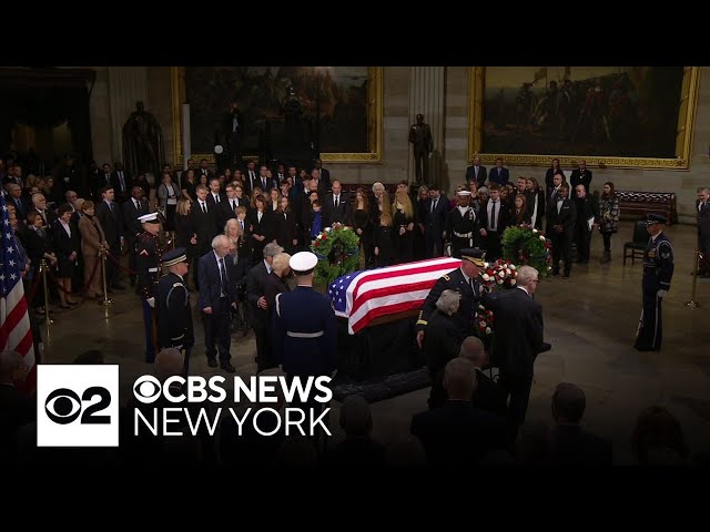 ⁣Former President Jimmy Carter lying in state at U.S. Capitol rotunda