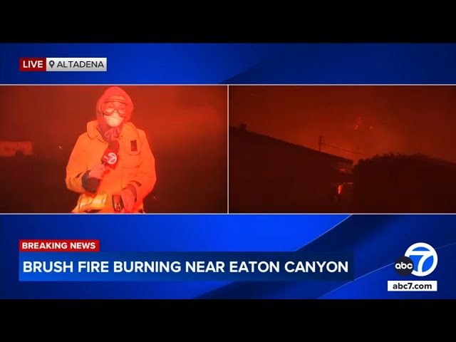 ⁣Eaton Fire: Embers fly as extreme winds force evacuations in Altadena area