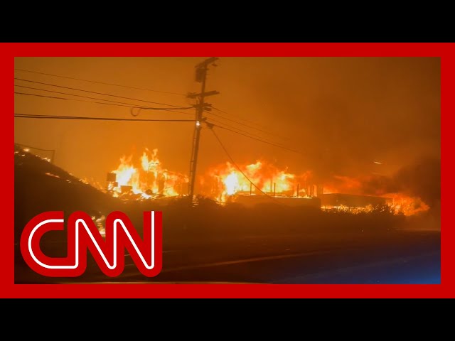 ⁣CNN crew escapes fire in Santa Monica area