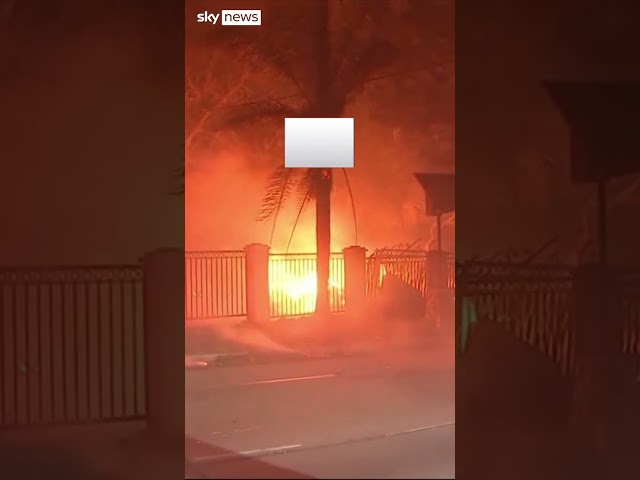 ⁣Los Angeles wildfire rips through celebrity residences