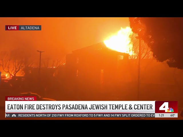 ⁣Eaton Fire destroys Pasadena Jewish Temple & Center