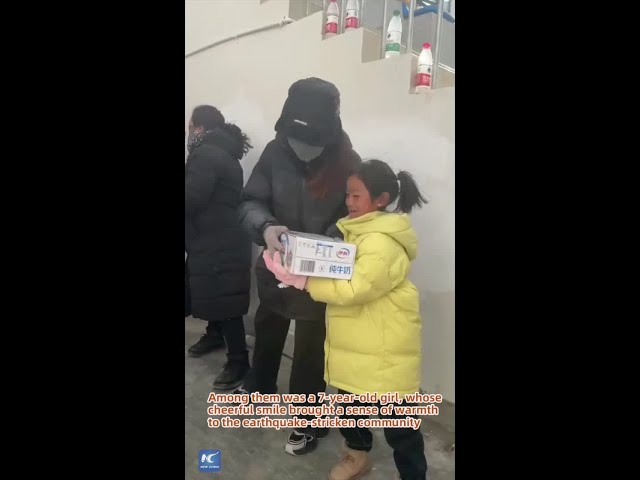 ⁣7-year-old girl joins relief efforts in quake-hit Xizang