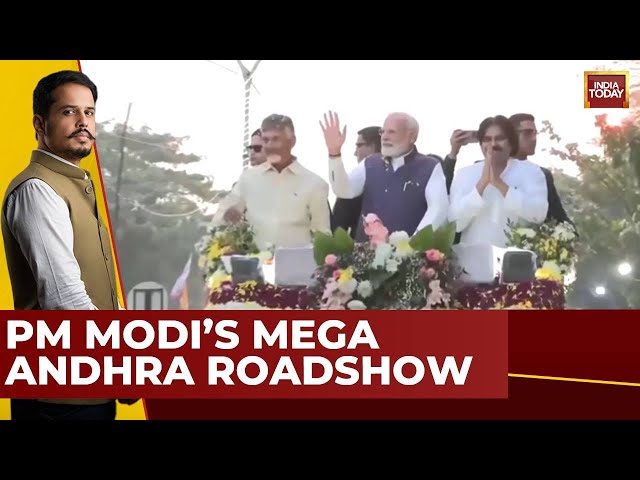 ⁣5ive LIVE: PM Modi's Mega Roadshow In Visakhapatnam | PM Modi In Andhra Pradesh | India Today L