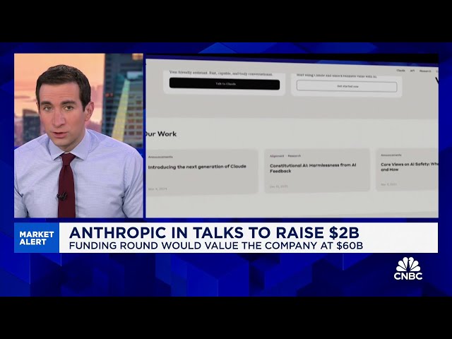 ⁣Anthropic in talks to raise $2B