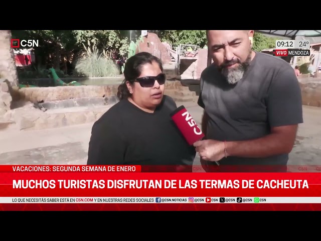 ⁣VACACIONES 2025: MUCHOS TURISTAS en las TERMAS de CACHEUTA