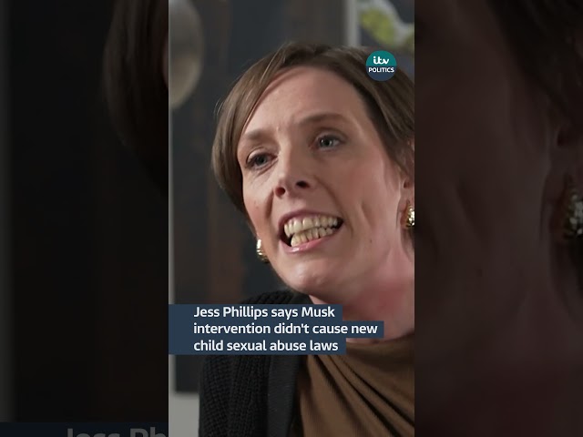 ⁣Jess Phillips says Musk intervention didn't cause new child sexual abuse laws #itvnews #elonmus