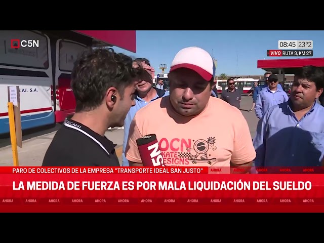 ⁣PARO de COLECTIVOS de la EMPRESA "TRANSPORTE IDEAL SAN JUSTO"