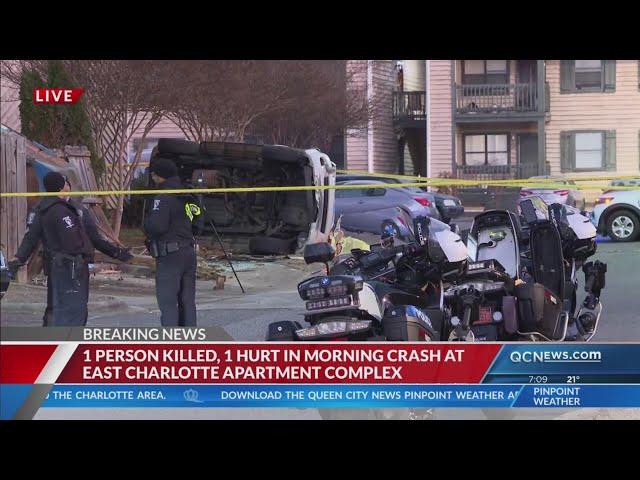 ⁣One killed, one hurt after crash in east Charlotte: Medic