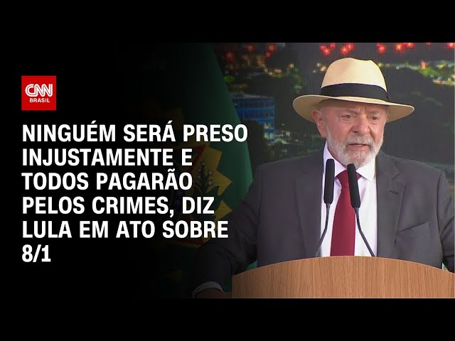 ⁣Ninguém será preso injustamente e todos pagarão pelos crimes, diz Lula em ato sobre 8/1 | BASTIDORES